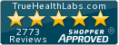 Lab tests online review badge for True Health Labs showing thousands of positve reviews